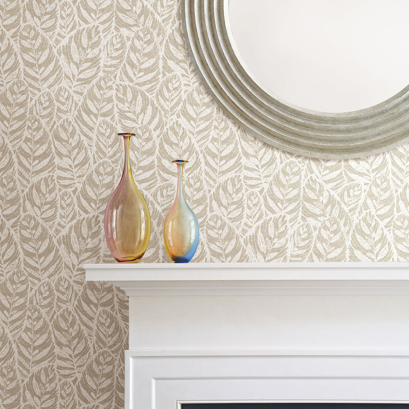 Del Mar Beige Botanical Wallpaper image number 1