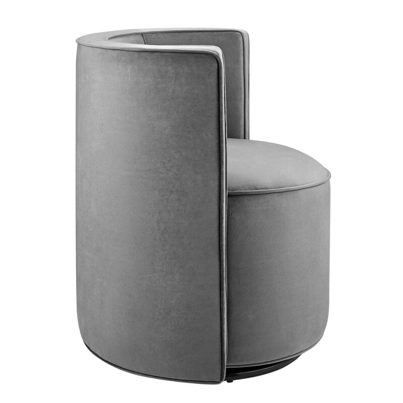 Della Performance Velvet Fabric Swivel Chair image number 3