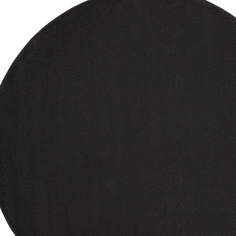 HomeRoots 10' Black And Ivory Round Indoor Outdoor Area Rug image number 2