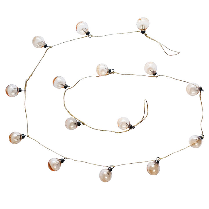 Handblown Glass Ball Garland with Iron Accents, Pink