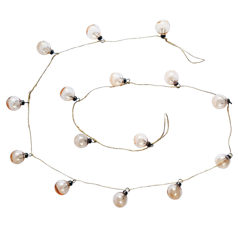 Handblown Glass Ball Garland with Iron Accents, Pink image number 0