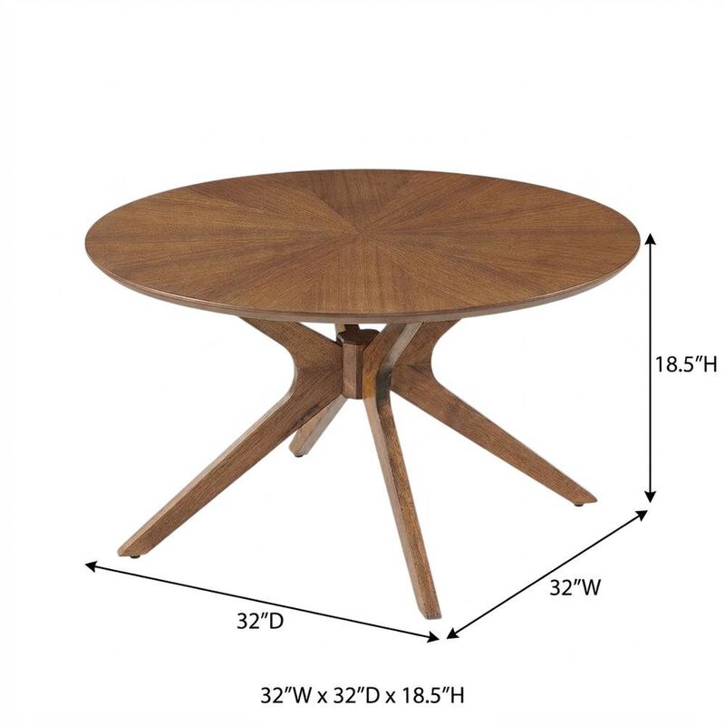Round Wooden Coffee Table with Modern Design and Durable Build image number 2