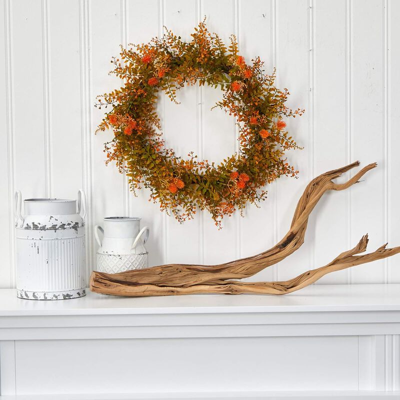 Hivvago 21" Autumn Fern Artificial Wreath