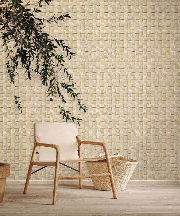 The Woods and Wicker 3D optics Beige Wallpaper 45740
