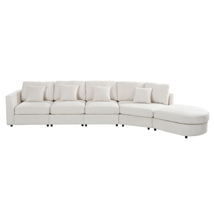 Fimerl Oversized Chenille Sectional Sofa