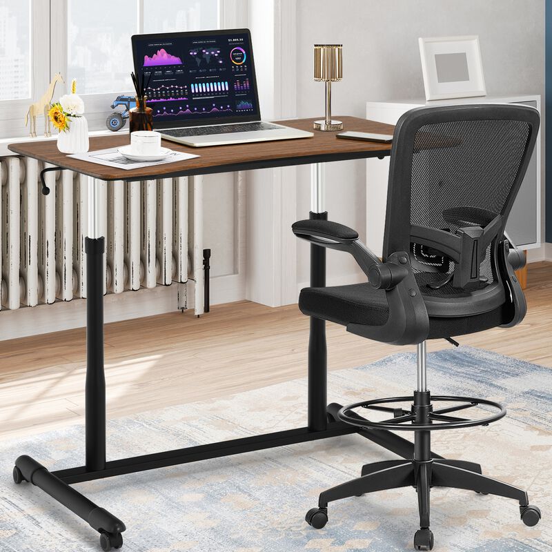 Height Adjustable Computer Desk Sit to Stand Rolling Notebook Table