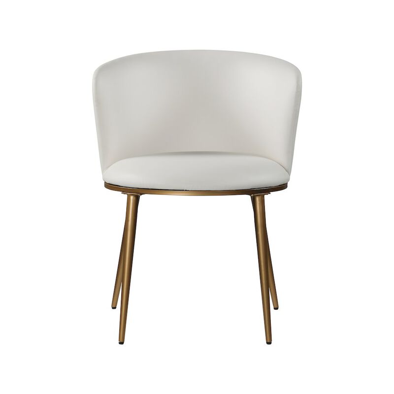 Meridian Furniture Skylar White Vegan Leather Dining Chair, Set of 2