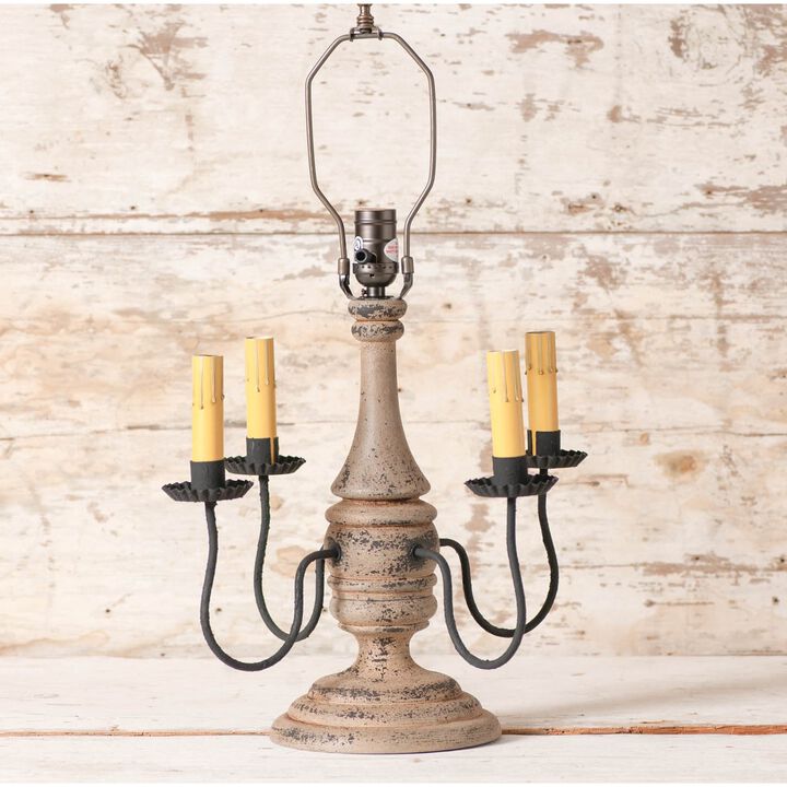 Irvins Country Tinware Jamestown Wood Table Lamp Base In Hartford Buttermilk