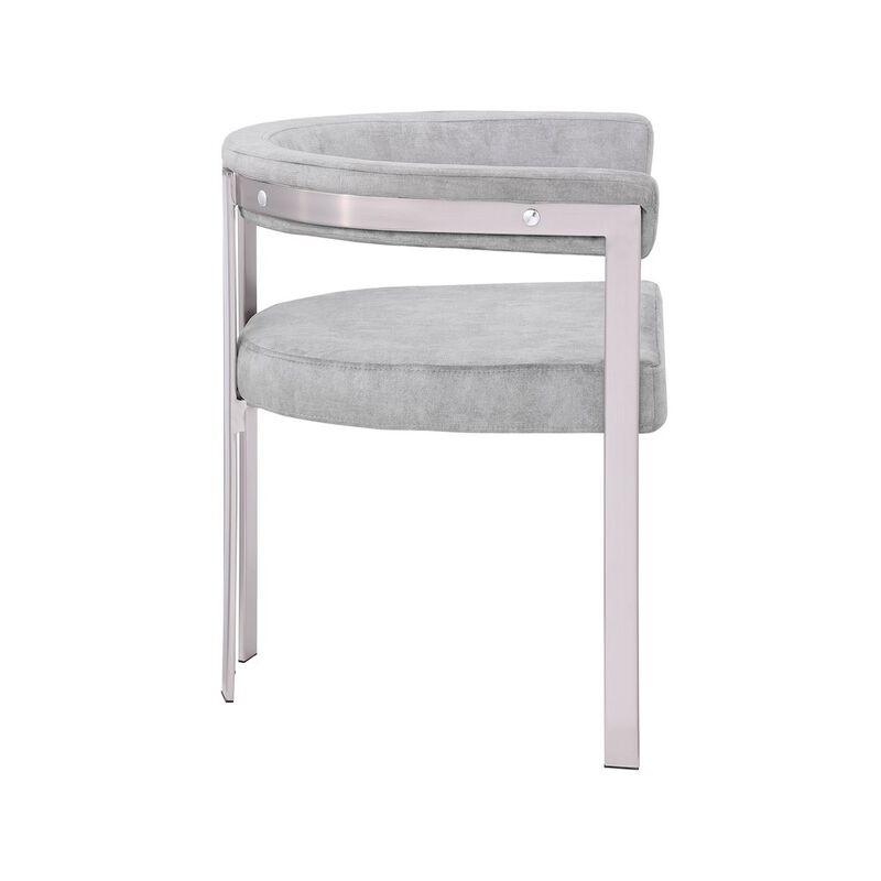 Meridian Furniture Marcello Grey Velvet Dining Chair, Set of 2