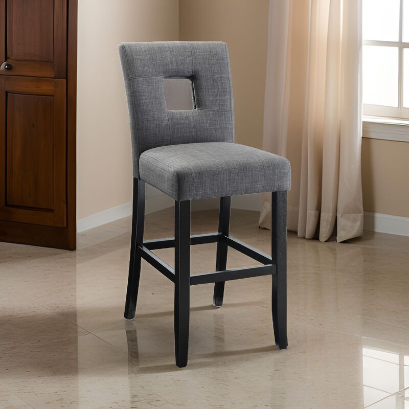 Wooden Dining Counter Height Chair, Gray & Black, Set of 2