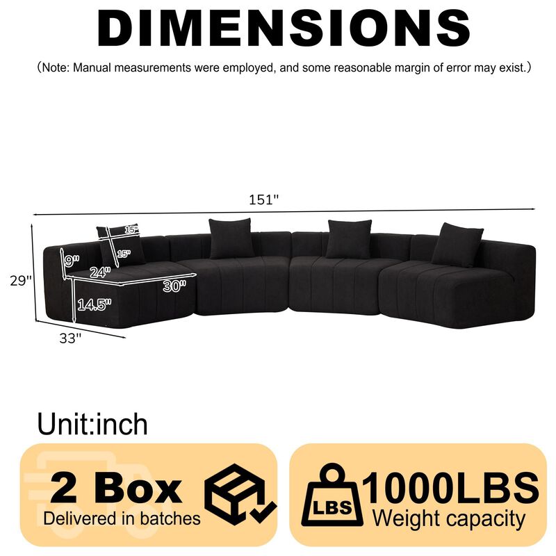 Figkos Morden Chenille curved sectional sofa image number 9