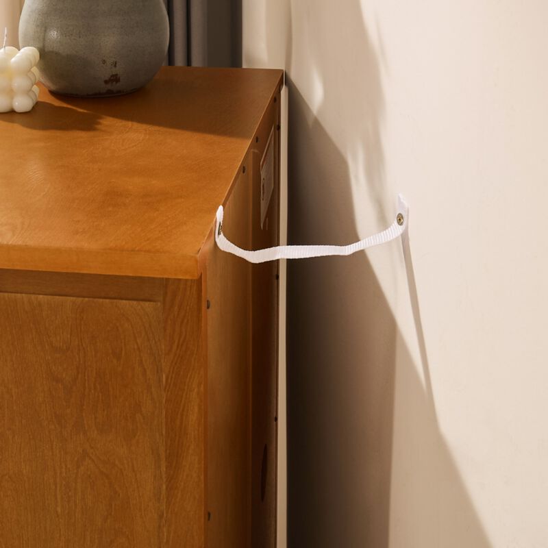 Citfet 34.2" Tall Mid‑Century Modern Accent Storage Cabinet image number 8
