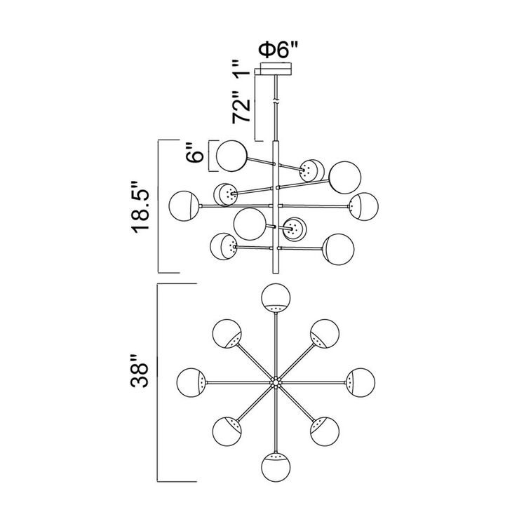 CWI Lighting Compass 10 Light Chandelier With Medallion Gold Finish