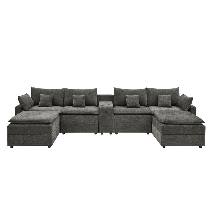 Gukkok 143.8" Spacious U-Shaped Modular Sectional Sofa