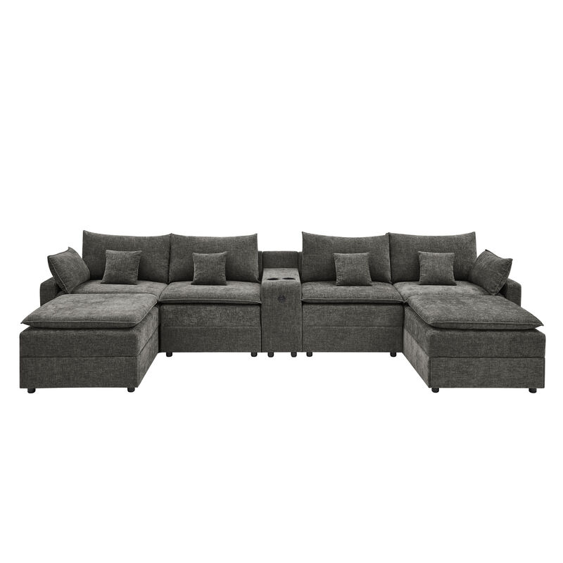 Gukkok 143.8" Spacious U-Shaped Modular Sectional Sofa image number 0