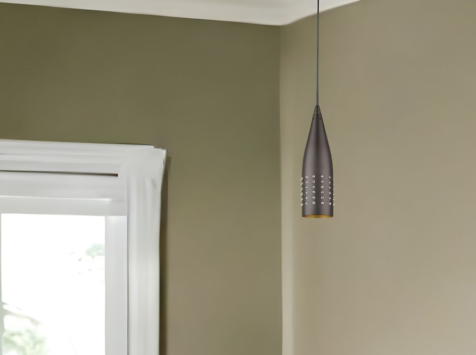 Hivvago Narrow Bronze Hanging Light with Glass Studs