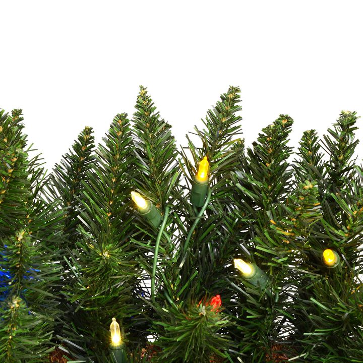 Vickerman 6.5' Durham Pole Pine Artificial Christmas Tree - Multi-Colored LED Dura-lit Lights - Faux Christmas Tree - Seasonal Indoor Home Decor - Reliable and Durable