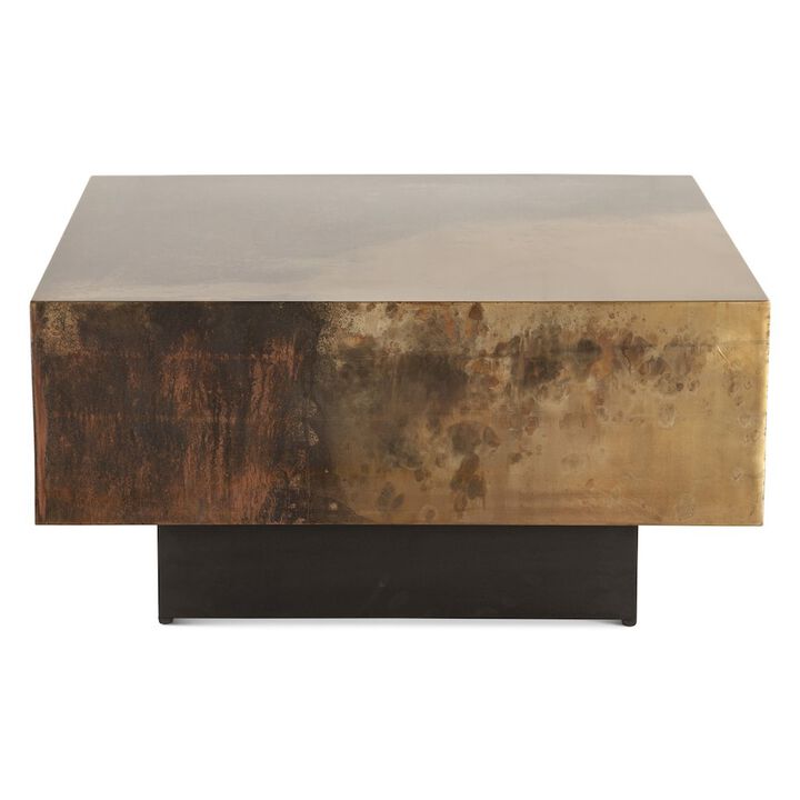 World Interiors St. George 35" Coffee Table in Oxidized Copper