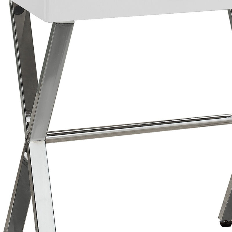 Classic Industrial End Table &ndash; Wooden Top Metal Frame with Drawer Storage