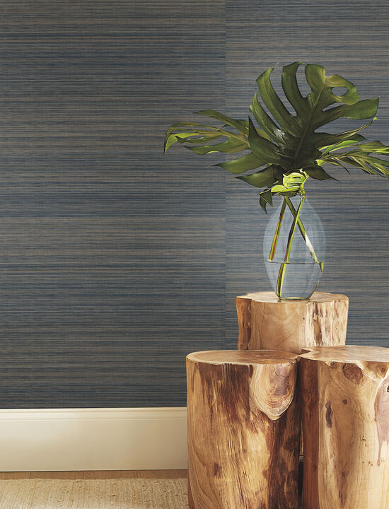 Tailored Abaca Blue Wallpaper
