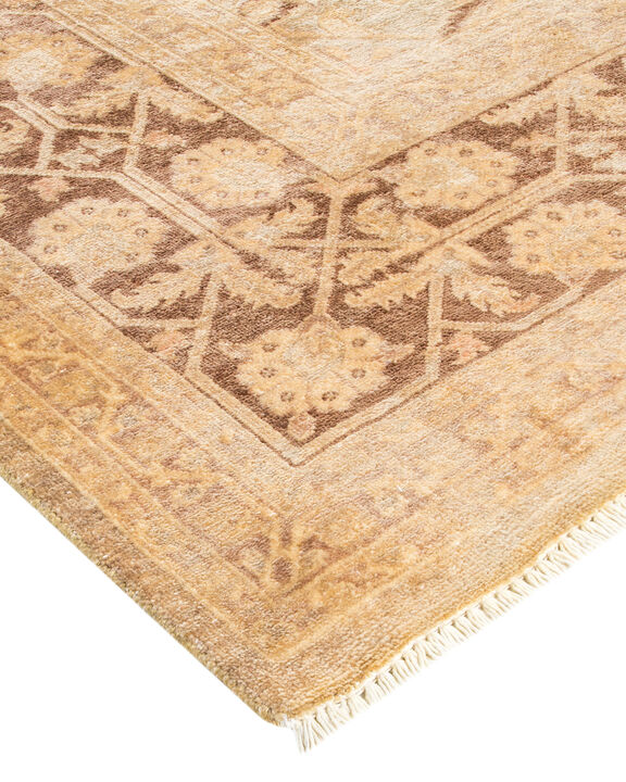 Eclectic, One-of-a-Kind Hand-Knotted Area Rug  - Green,  8' 10" x 11' 6"