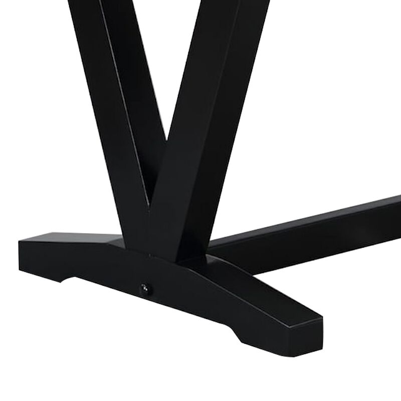 Oliver 72 Inch Dining Table With Faux Carrara Marble Top, White and Black