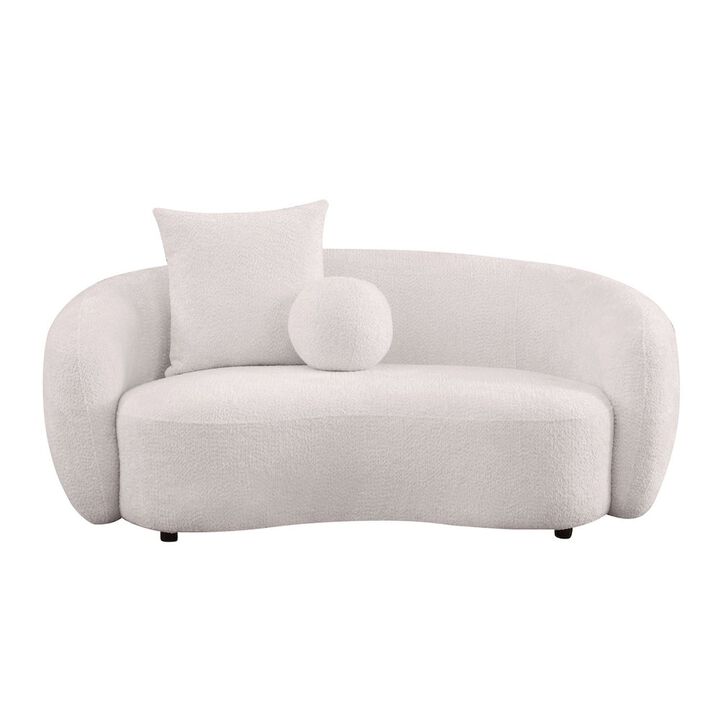 Best Quality Furniture Teddy Fabric 2 Seater Loveseat In Beige