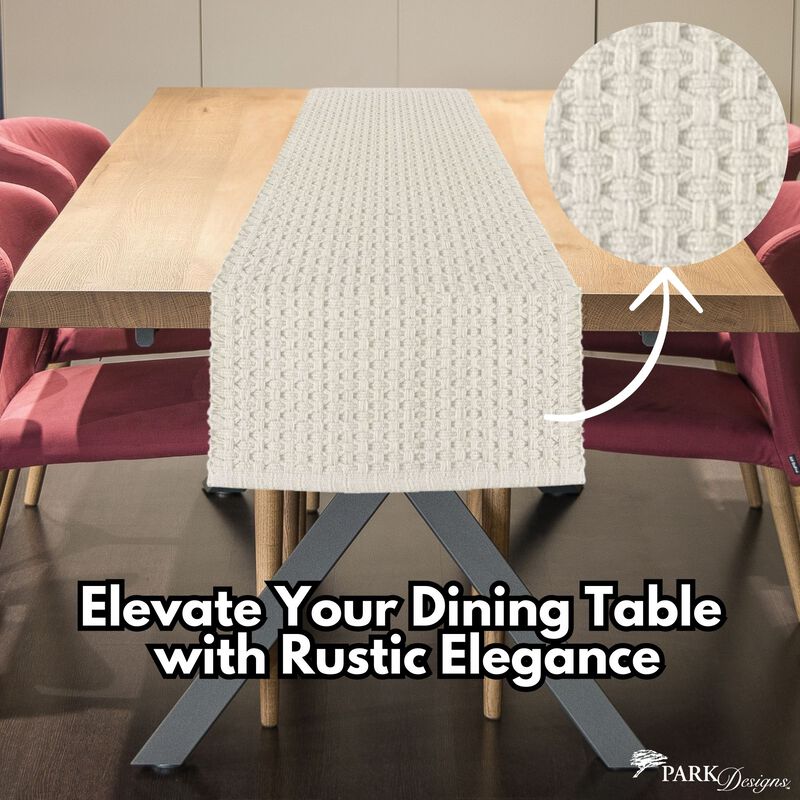 Park Designs Cream Chadwick Table Runner 36''L