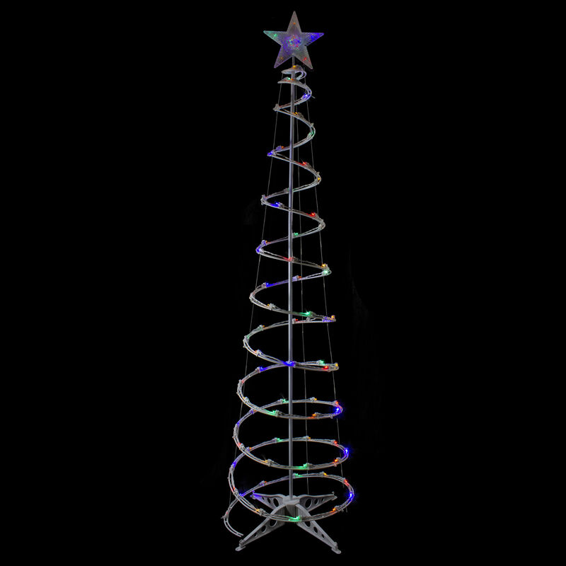 6ft LED Lighted Spiral Cone Tree Outdoor Christmas Decoration  Multi Lights