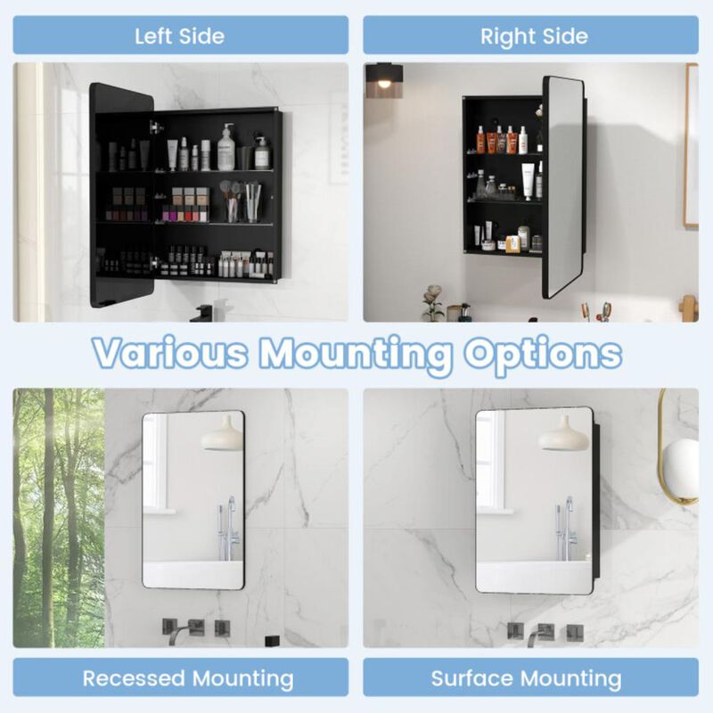 Hivvago 20 x30 Inch Multi-Functional Bathroom Mirror Cabinet with Adjustable Shelves