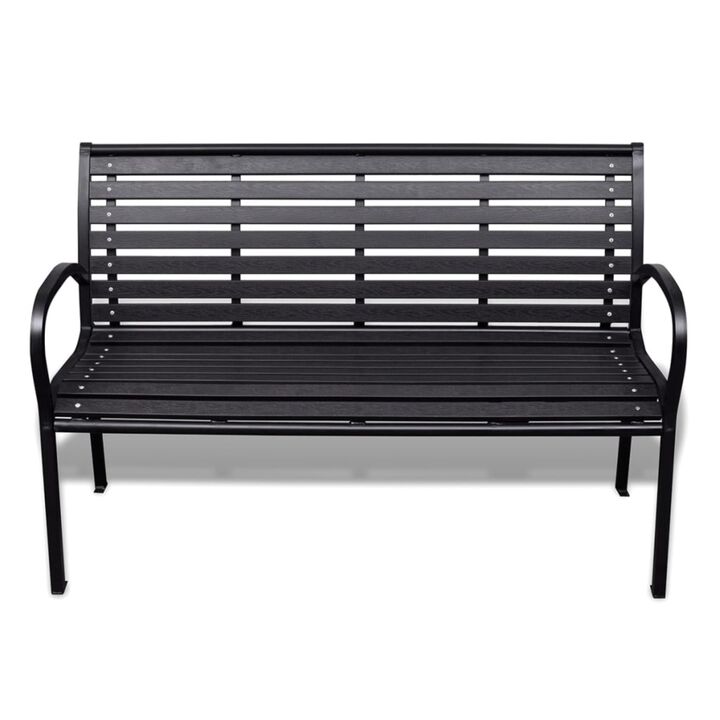 vidaXL Garden Bench 49.2 Steel and WPC Black