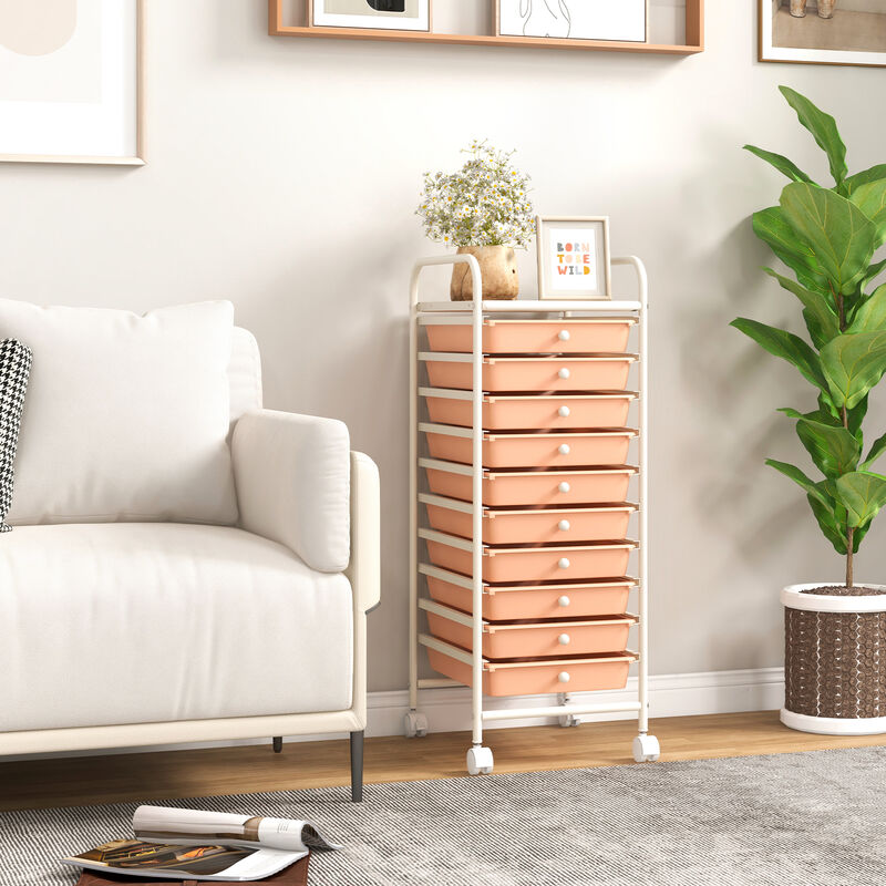 Rolling Cart Organizer with 10 Drawers &ndash; Ideal for Home or Office