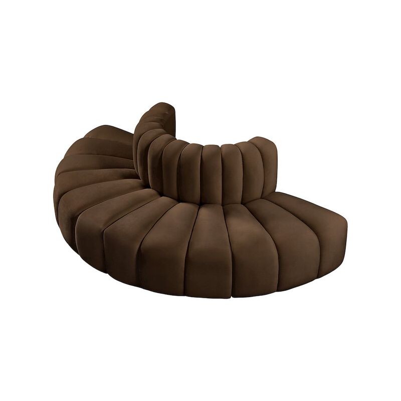 Meridian Furniture Arc Brown Velvet Modular Sofa