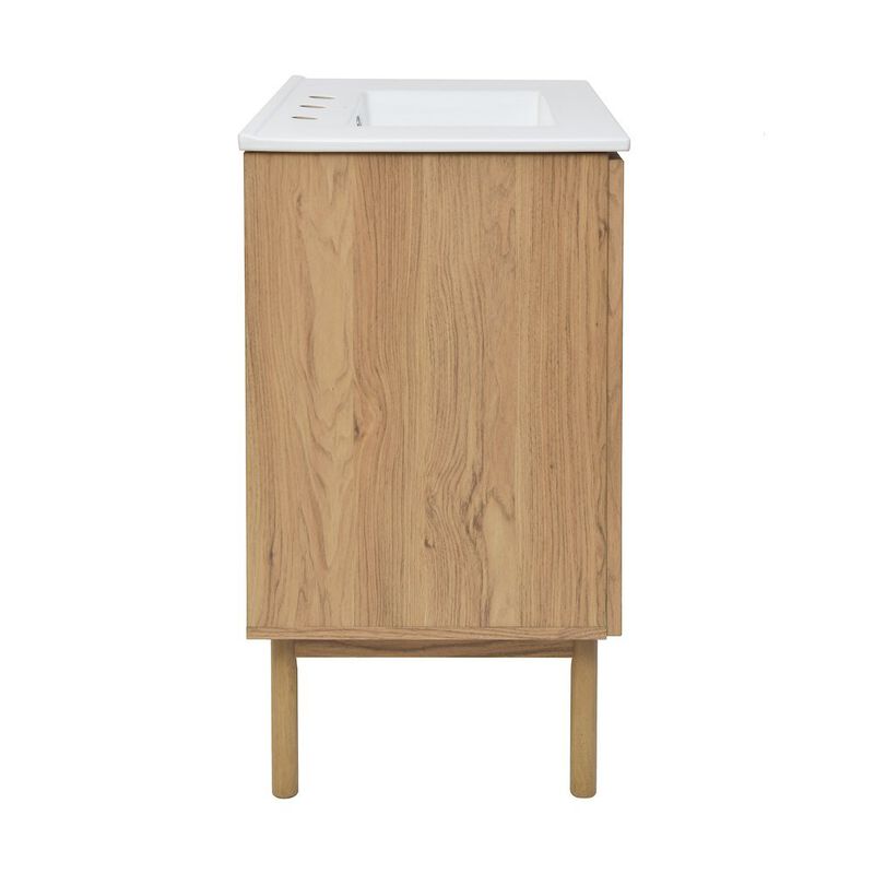 30" Freestanding Bathroom Vanity with 3-Hole Widespread Sink Top image number 3