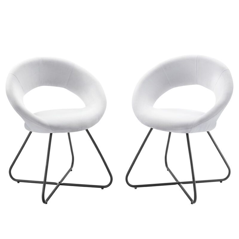 Nouvelle Upholstered Fabric Dining Chair Set of 2 image number 0
