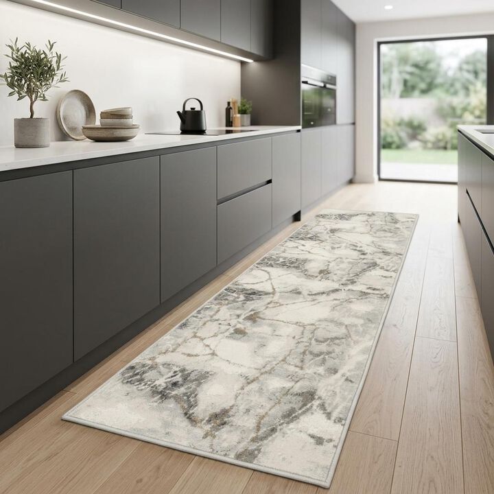 HomeRoots Abstract Non Skid Runner Rug