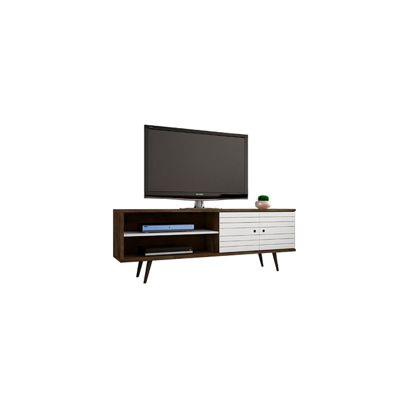 Liberty Large TV Stand in Brown and White