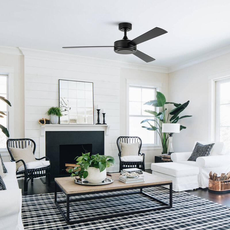 52" Industrial Black 6-Speed DC Motor Ceiling Fan with Remote