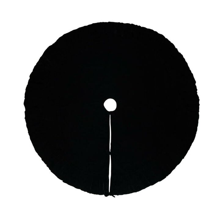 72" Plush Black Velvet Treeskirt