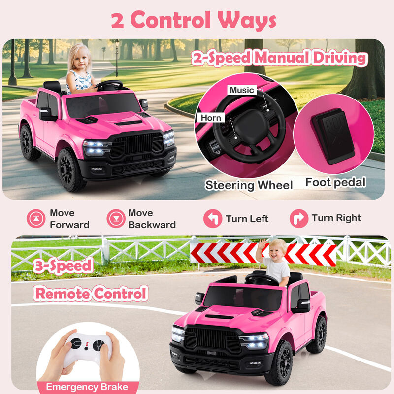 2 Seater Electric Ride On Truck for Big Kids with Remote and Music for Backyard image number 7