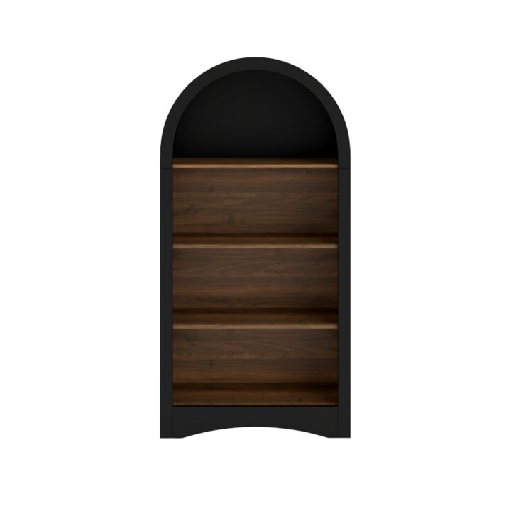 Jigfat Low‑Profile Arched Top 4‑Tier Open Bookcase