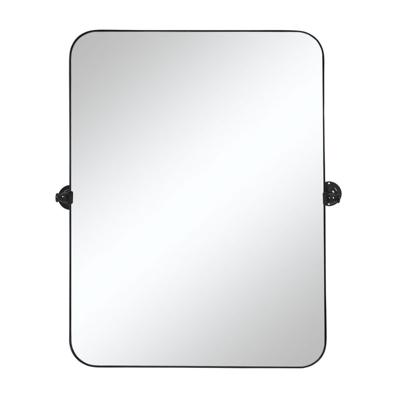 HomeRoots 36" Black Metal Tilting Framed Accent Mirror image number 2