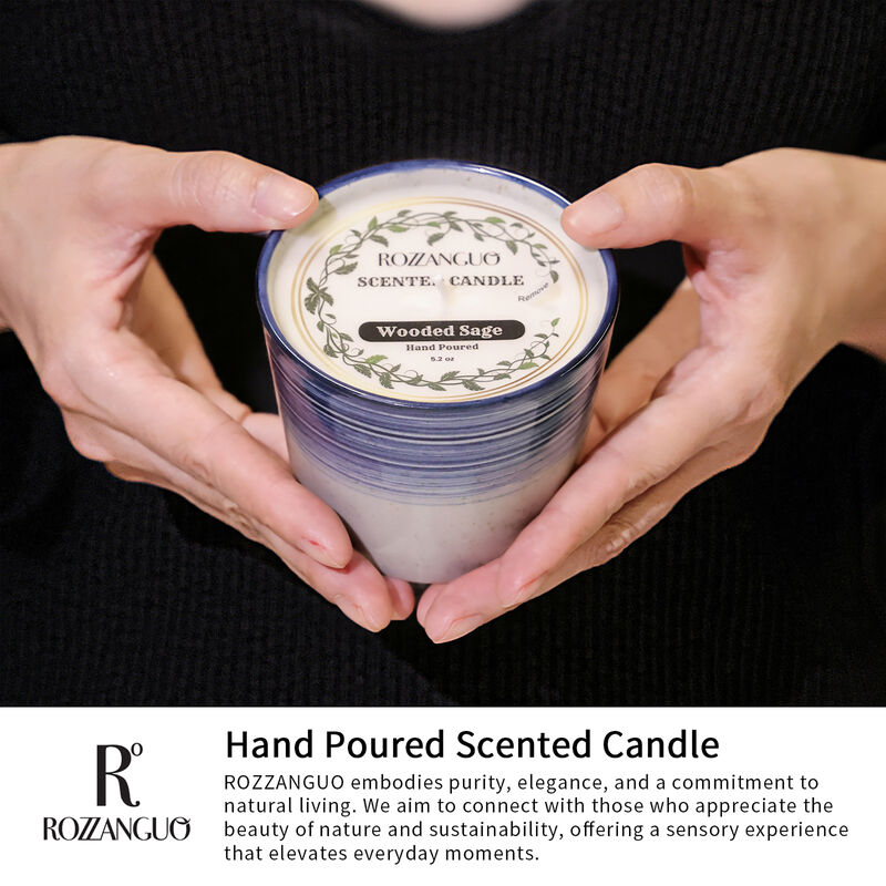 Soy and Coconut Wax Blend Single Wick Hand Poured  Ceramic Jar Candle