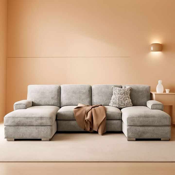 ShipItFurniture 2-Piece Fabric Sectional Sofa with Reversible Chaise