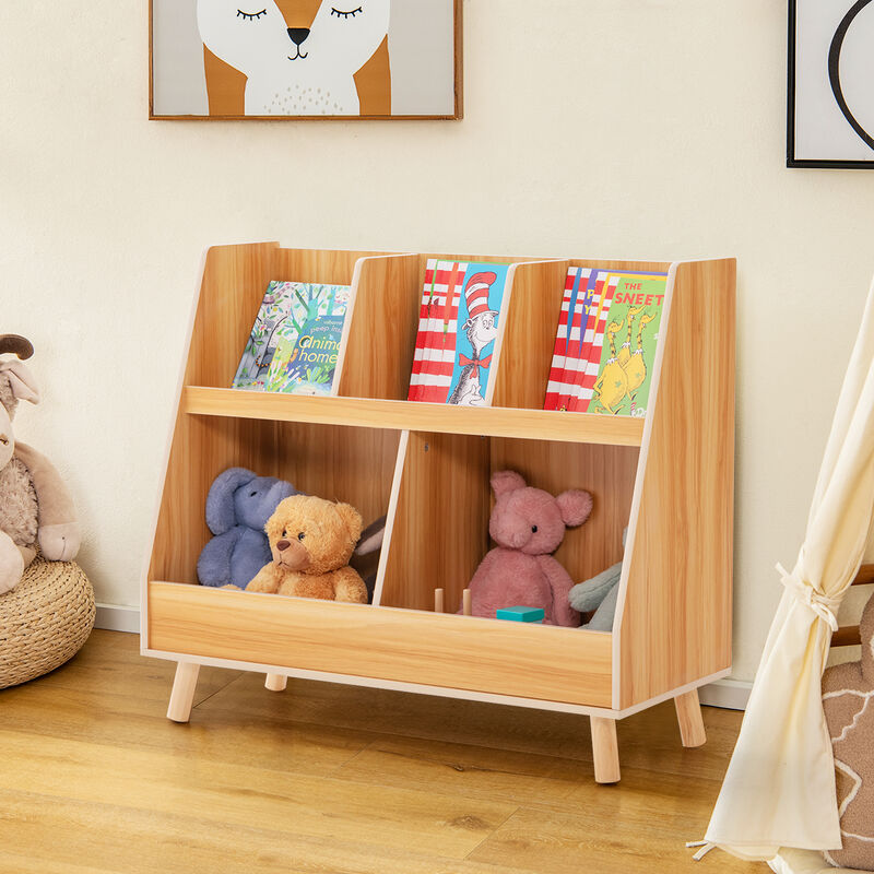 5-Cube Kids Bookshelf and Toy Organizer with Anti-Tipping Kits image number 4