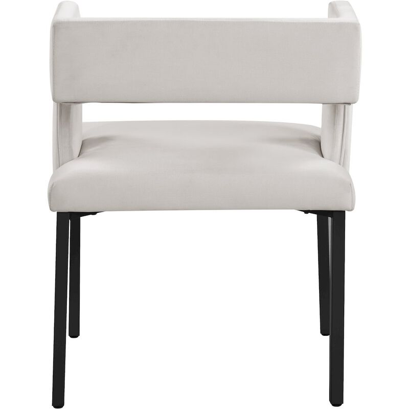 Meridian Furniture Caleb Cream Velvet Dining Chair, Set of 2