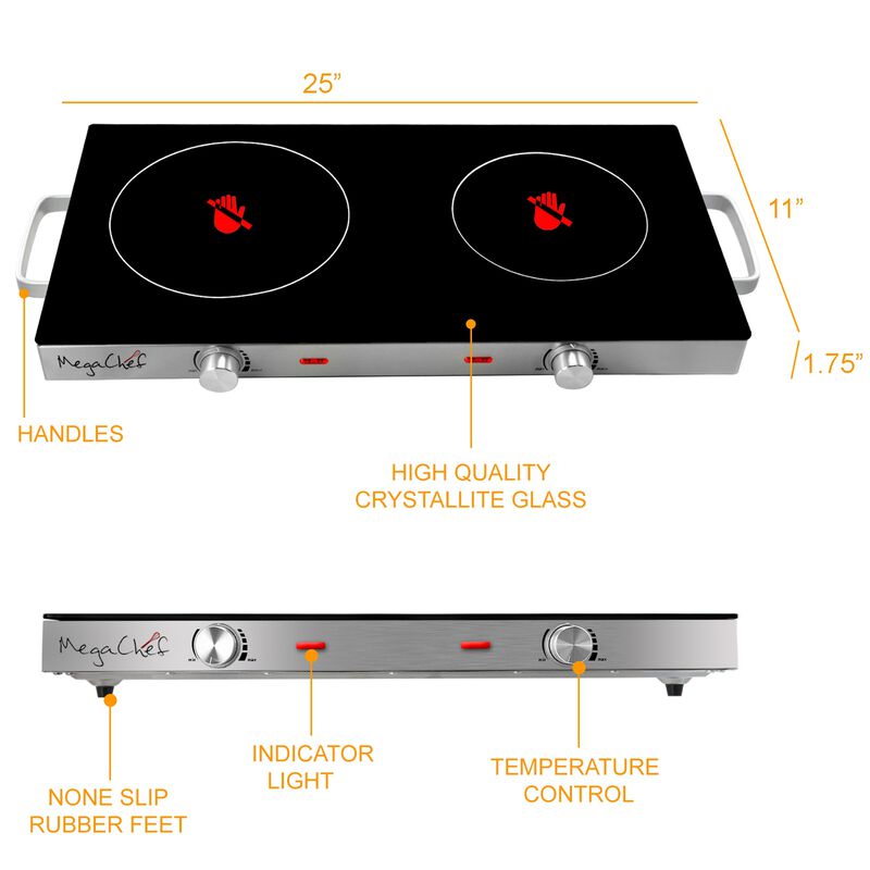 MegaChef Ceramic Infrared Double Electical Cooktop