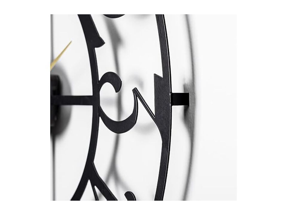 Metal Black Wall Clock 20 Inch Silent Modern Battery Operated Living Room Decor