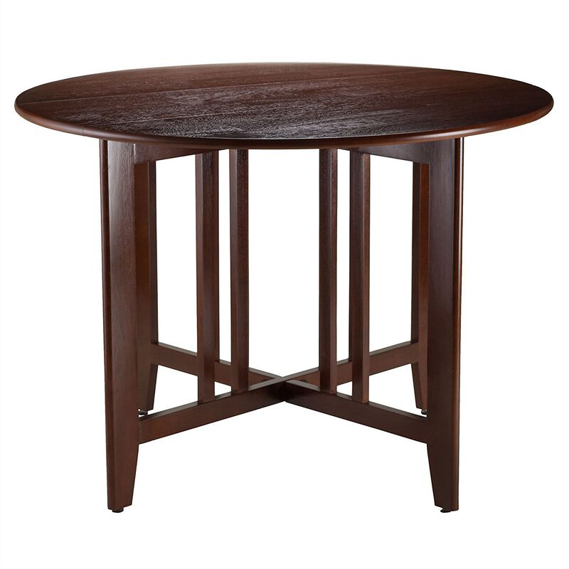 Hivvago Mission Style Round 42-inch Double Drop Leaf Dining Table
