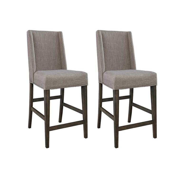 Liberty Furniture Double Bridge Upholstered Counter Chair (RTA)-Set of 2 in Dark Chestnut